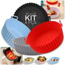 Kit 4 Forma De Silicone Airfryer Fritadeira Protetor Termico Antiaderente Kit 4 Forma De Silicone Airfryer Fritadeira Protetor Termico Antiaderente