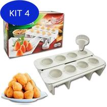 Kit 4 Forma Fábrica Coxinhas Modelador Salgados Cozinha