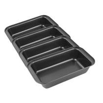 Kit 4 Forma Retangular 28x15x5cm Teflon Antiaderente Bolos Tortas Lasanha Forno Cuca Casa Assadeira