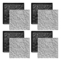 Kit 4 Formas 3d Abs - Pedra Rústica 50x50 cm Placa Gesso Cimento 1.5mm