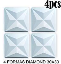 Kit 4 Formas 3d Molde Placa Gesso 30x30 Diamond