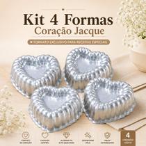 Kit 4 Formas Ballerine Coração P Caparroz Alumínio 13x4,5cm Bolos Doces Sobremesas Air Fryer Kit 4 Formas Ballerine Coração P Caparroz Alumínio 13x4,5cm Bolos Doces Sobremesas Air Fryer