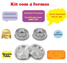 Kit 4 Formas Com 2 Forma Tipo Suíça Gomada e 2 Forma Ballerine Redonda Bolo Piscina Vulcão Fondue