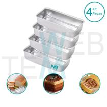 Kit 4 Formas de Pão nº 1 Alumínio Sustentável para Pães, Bolo Inglês e Tortas, Cozimento Uniforme, Fácil Limpeza, Para Uso Caseiro ou Profissional