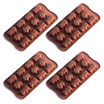 Kit 4 Formas de Silicone para Bombom Chocolate com 12 Cavidades Fuxing