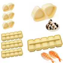 Kit 4 Formas para Sushi + 4 Formas Oniguiri Bolinho de Arroz Nihon Shikko