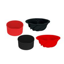 Kit 4 Formas Silicone 16cm 2 Espiral 2 Redonda Premium Multiuso