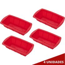 Kit 4 Formas Silicone 25,5cm X 13,5cm Retangular Sortida