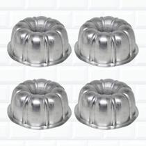 Kit 4 Formas Suíça Decorada 13X6 Cm N2 Em Alumínio Confeitar Kit 4 Formas Suíça Decorada 13X6 Cm N2 Em Alumínio Confeitar