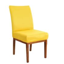 Kit 4 Forro para Cadeira Estampado de Malha Limpa Estoque Amarelo