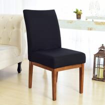 Kit 4 Forro para Cadeira Estampado de Malha Limpa Estoque Preto