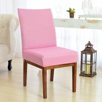Kit 4 Forro para Cadeira Estampado de Malha Limpa Estoque Rosa
