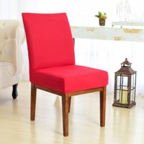 Kit 4 Forro para Cadeira Estampado de Malha Limpa Estoque Vermelho
