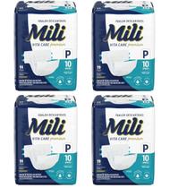 Kit 4 Fralda Adulto Mili Vita Care Premium P 10 Unid - Mili