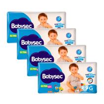 Kit 4 Fralda Babysec Ultrasec Tamanho G Pacote Mega 32 Unidades