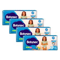 Kit 4 Fralda Babysec Ultrasec Tamanho XG Pacote Mega 30 Unidades cada