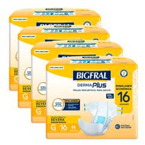 Kit 4 Fralda Bigfral Derma Plus Econômica G 16 Unidades cada