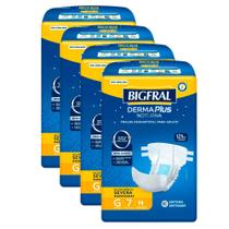 Kit 4 Fralda Bigfral Derma Plus Noturna G 7 Unidades