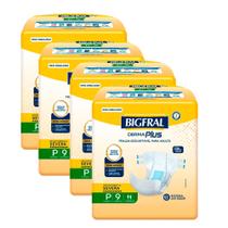 Kit 4 Fralda Bigfral Derma Plus P 9 Unidades