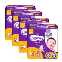 Kit 4 Fralda Cremer Magic Care Tamanho M Pacote Jumbo 26 Unidades Descartáveis Kit 4 Fralda Cremer Magic Care Tamanho M Pacote Jumbo 26 Unidades Descartáveis