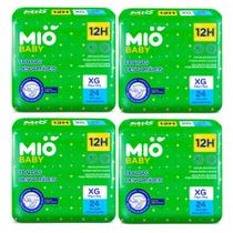 Kit 4 Fralda Descartável Mió Baby Tamanho XG 24 Unidades