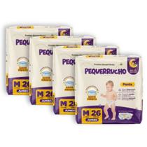 Kit 4 Fralda Descartável Pequerrucho Pants Toque Macio Hipoalergênico - Tamanho M - Total 104 Unidad Kit 4 Fralda Descartável Pequerrucho Pants Toque Macio Hipoalergênico - Tamanho M - Total 104 Unidad