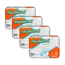Kit 4 Fralda Geriátrica Masterfral Confort Unissex Tamanho G com 20 Unidades Descartáveis