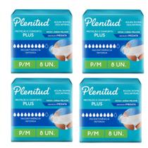 Kit 4 fralda geriátrica plenitud protect plus tamanho p/m c/8