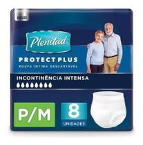 Kit 4 fralda geriátrica plenitud protect plus tamanho p/m c/8