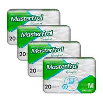 Kit 4 Fralda Geriátrico Masterfral Confort Unissex Tamanho M com 20 Unidades