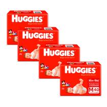 Kit 4 Fralda Huggies Supreme Care Tamanho M Mega 40 Unidades Descartáveis