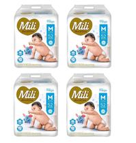 Kit 4 Fralda Infantil Love & Care M Mega 52 Unidades - Mili Kit 4 Fralda Infantil Love & Care M Mega 52 Unidades - Mili