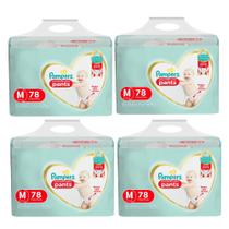 Kit 4 Fralda Infantil Pampers Premium Care Pants Tamanho M com 78 Unidades