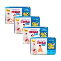Kit 4 Fralda Infantil Turma da Mônica Baby Mega Tamanho G 44 Fraldas Descartáveis cada