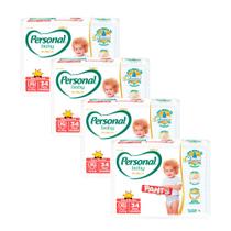 Kit 4 Fralda Personal Baby Premium Pants Tamanho XG com 34 Unidades