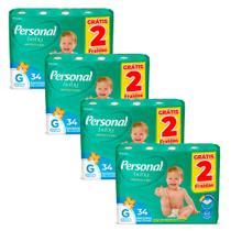 Kit 4 Fralda Personal Baby Protect & Sec Tamanho G Leve 34 Pague 32 Fraldas Descartáveis