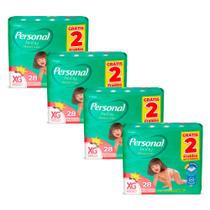 Kit 4 Fralda Personal Baby Protect & Sec Tamanho XG Leve 28 Pague 26 Fraldas Descartáveis