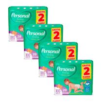 Kit 4 Fralda Personal Baby Protect & Sec Tamanho XXG Leve 28 Pague 26 Fraldas Descartáveis