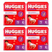 Kit 4 Fralda Roupinha Huggies Supreme Care Tamanho G 70 Unidades Descartáveis Kit 4 Fralda Roupinha Huggies Supreme Care Tamanho G 70 Unidades Descartáveis