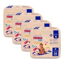 Kit 4 Fralda Turma da Mônica Baby Premium Jumbo P com 26un cada