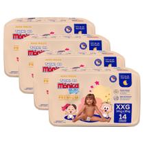 Kit 4 Fralda Turma da Mônica Baby Premium Jumbo XXG com 14un cada