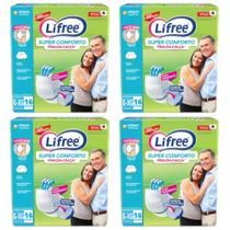 Kit 4 Fraldas Calça Adulto Lifree Super Conforto Tam. XG Com 64 Unidades