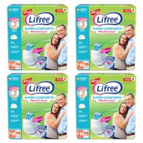 KIT 4 Fraldas Calça Adulto Lifree Super Conforto Tamanho P/M C/ 16 Unidades