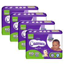 Kit 4 Fraldas Cremer Magic Care Tamanho XG com 20 Unidades cada
