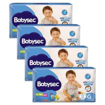 KIT 4 Fraldas Descartáveis Infantil Babysec Mega - Todos os Tamanhos