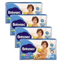 KIT 4 Fraldas Descartáveis Infantil Babysec Mega - Todos os Tamanhos