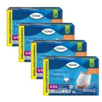 KIT 4 Fraldas Descrtável Geriátrica/Adulto Tena Pants Dermacare Tamanho G/XG C/ 16 Unidades
