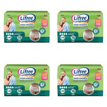Kit 4 Fraldas Geriatrica Lifree Super Confort G/Xg c/16 Unidades cada Kit 4 Fraldas Geriatrica Lifree Super Confort G/Xg c/16 Unidades cada