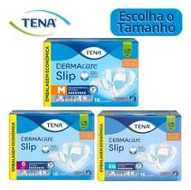Kit 4 Fraldas Geriátrica Tena Dermacare Slip Jumbo 16 Und.