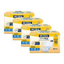 Kit 4 Fraldas Geriátricas Bigfral Derma Plus M com 18un cada